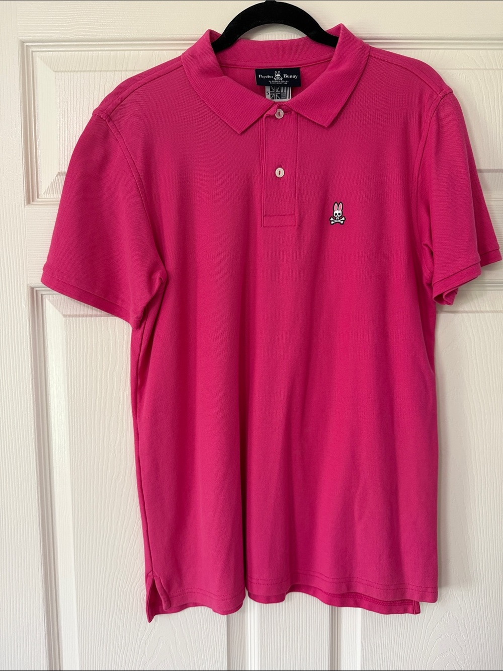 Psycho Bunny Men's Fuchsia Polo with Chest Logo Size 5 (medium)